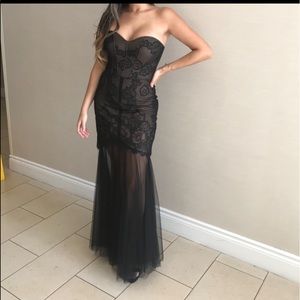 BCBG corset style gown